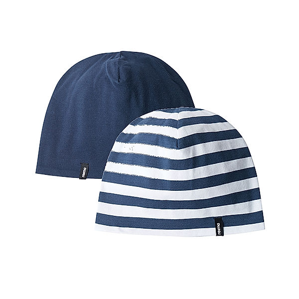 Reima Wende-Beanie TANSSI gestreift in navy