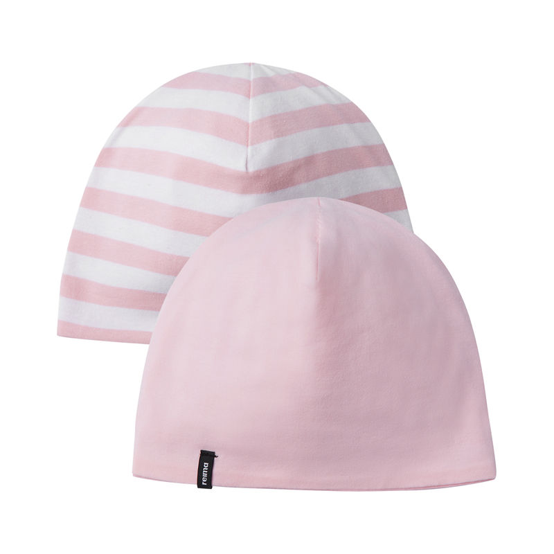 Wende-Beanie TANSSI gestreift in pale rose