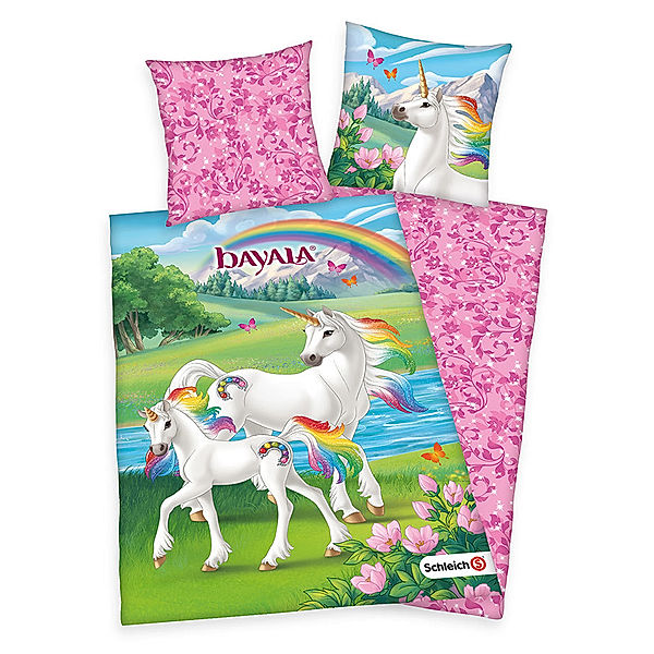 HERDING Wende-Bettwäsche SCHLEICH BAYALA (135x200/80x80) in bunt