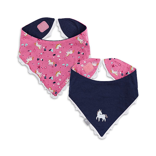 Sigikid Wende-Dreieckstuch SPARKLING PONY in dunkelblau/pink