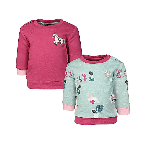 Sigikid Wende-Langarmshirt FLOWERS in mint/himbeer