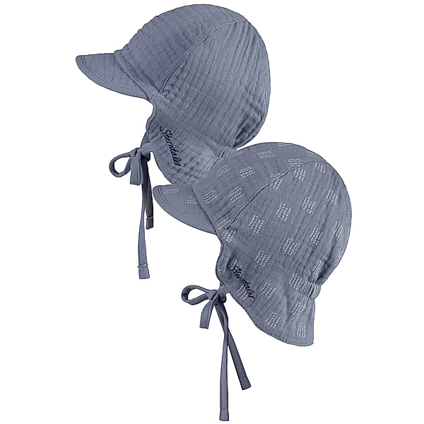 Sterntaler Wende-Schirmmütze PIRATEN mit Nackenschutz in graublau