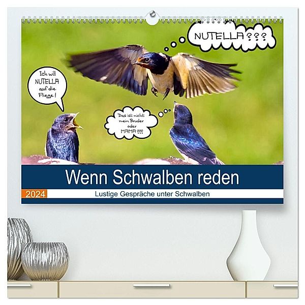 Wenn Schwalben reden (hochwertiger Premium Wandkalender 2024 DIN A2 quer), Kunstdruck in Hochglanz, Uwe P. Frischmuth