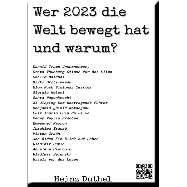 WER 2023 DIE WELT BEWEGTE, Heinz Duthel