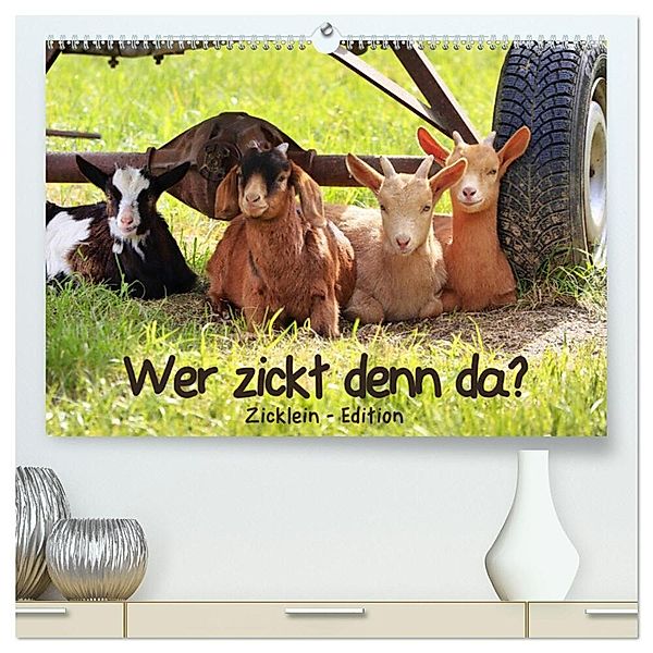 Wer zickt denn da? - Zicklein-Edition (hochwertiger Premium Wandkalender 2024 DIN A2 quer), Kunstdruck in Hochglanz, Sabine Löwer
