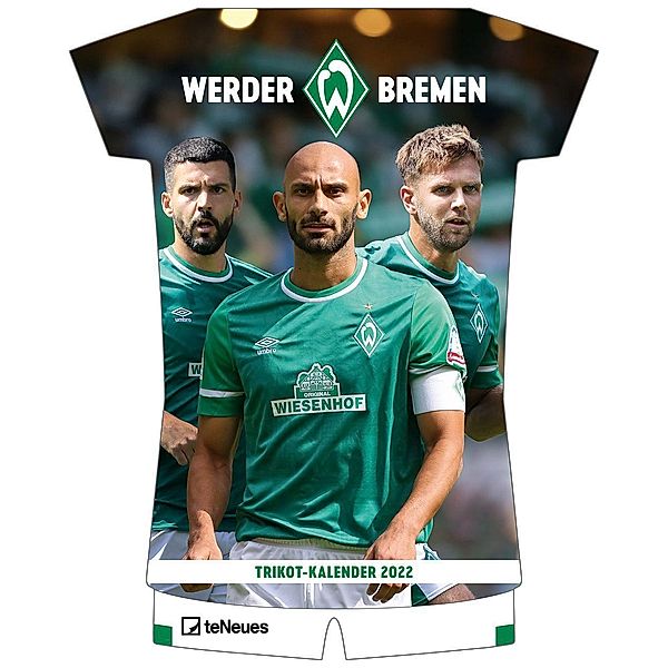 Werder Bremen 2022 - Trikotkalender - Fan-Kalender - Fussball-Kalender - 34,1x42 - Sport