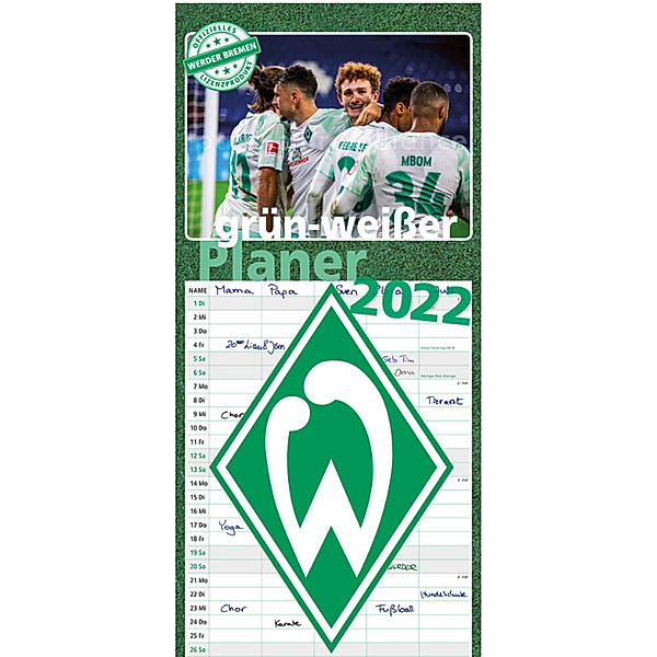 Werder Bremen - grün-weißer Planer 2022, Carl Schünemann Verlag