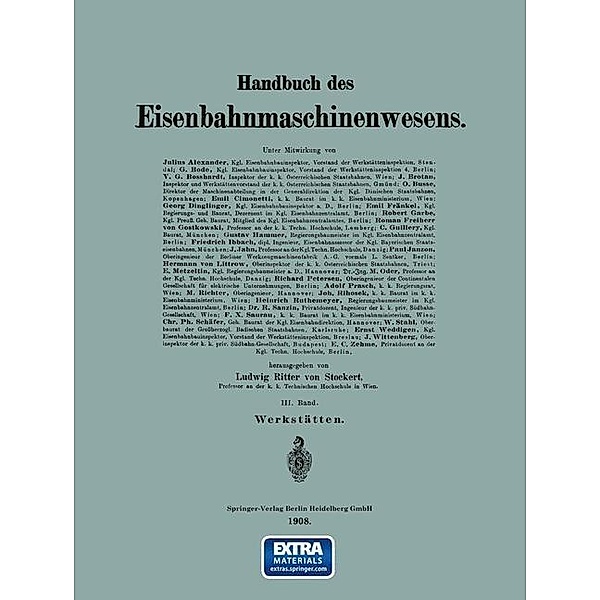 Werkstätten, G. Bode, J. Brotan, O. Busse, Emil Fränkel, C. Guillery, Paul Janzon, M. Richter, Heinrich Ruthemeyer