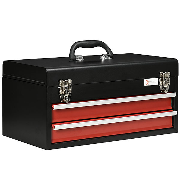 Werkzeugkiste mit 2 Schubladen schwarz, rot (Farbe: schwarz, rot)