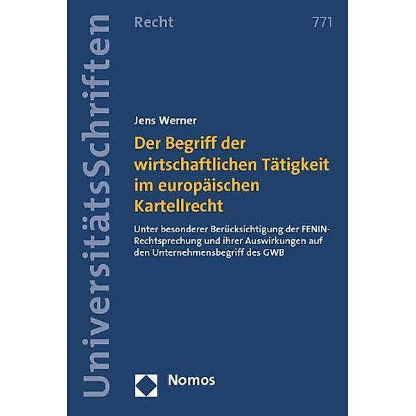 Werner, J: Begriff der wirtschaftlichen Tätigkeit, Jens Werner