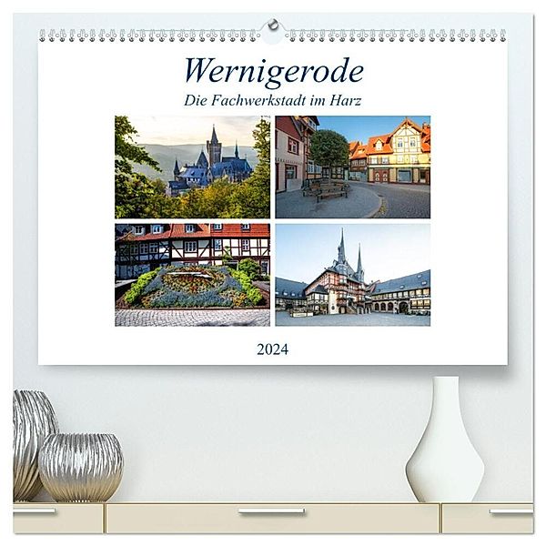 Wernigerode - Die Fachwerkstadt im Harz (hochwertiger Premium Wandkalender 2024 DIN A2 quer), Kunstdruck in Hochglanz, Steffen Gierok