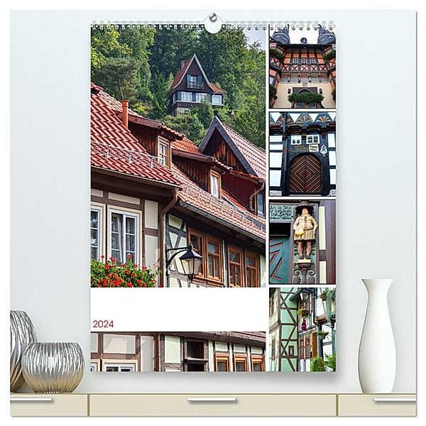 Wernigerode und Stolberg im Harz (hochwertiger Premium Wandkalender 2024 DIN A2 hoch), Kunstdruck in Hochglanz, Gisela Kruse