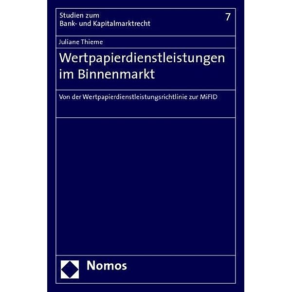 Wertpapierdienstleistungen im Binnenmarkt, Juliane Thieme