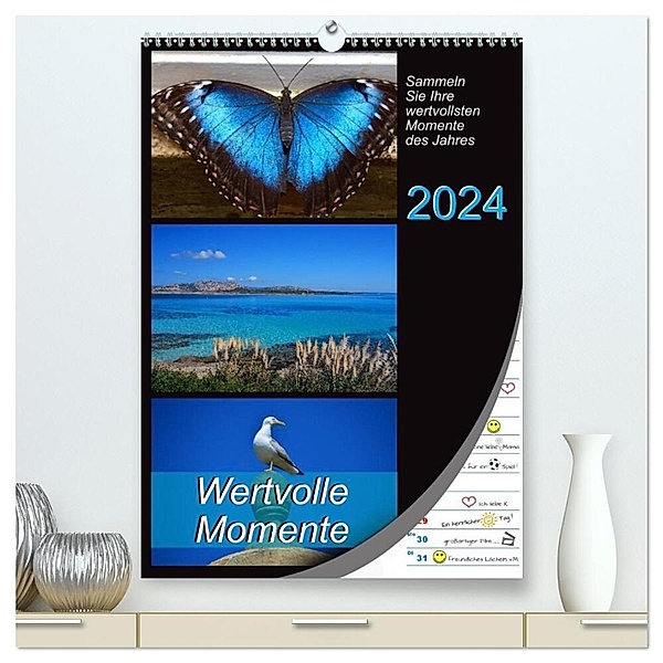 Wertvolle Momente - Sammeln Sie Ihre wertvollsten Momente (hochwertiger Premium Wandkalender 2024 DIN A2 hoch), Kunstdruck in Hochglanz, Mowaru