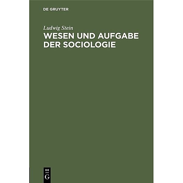 Wesen und Aufgabe der Sociologie, Ludwig Stein