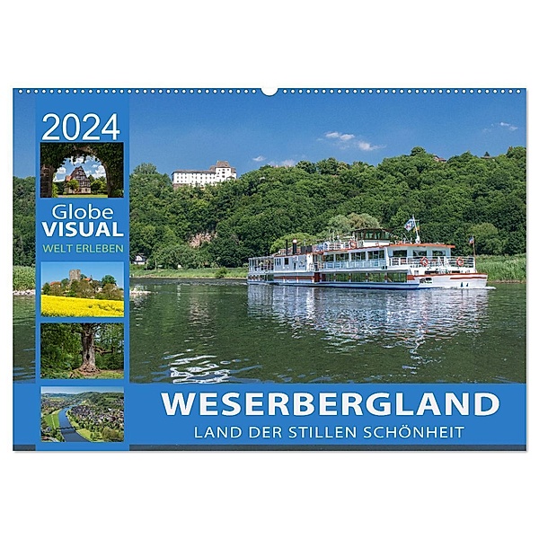 WESERBERGLAND - Land der stillen Schönheit (Wandkalender 2024 DIN A2 quer), CALVENDO Monatskalender, Globe VISUAL