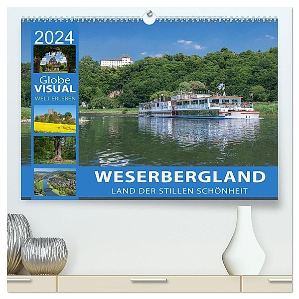 WESERBERGLAND - Land der stillen Schönheit (hochwertiger Premium Wandkalender 2024 DIN A2 quer), Kunstdruck in Hochglanz, Globe VISUAL