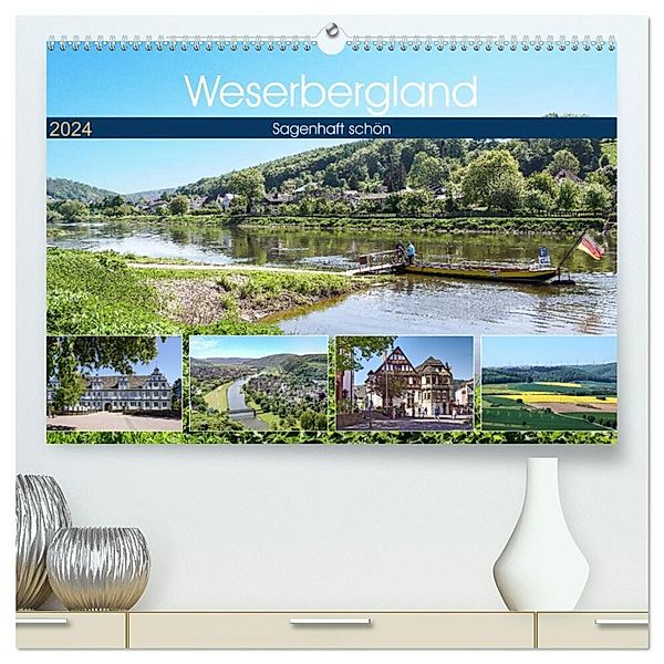 Weserbergland - sagenhaft schön (hochwertiger Premium Wandkalender 2024 DIN A2 quer), Kunstdruck in Hochglanz, Thomas Becker