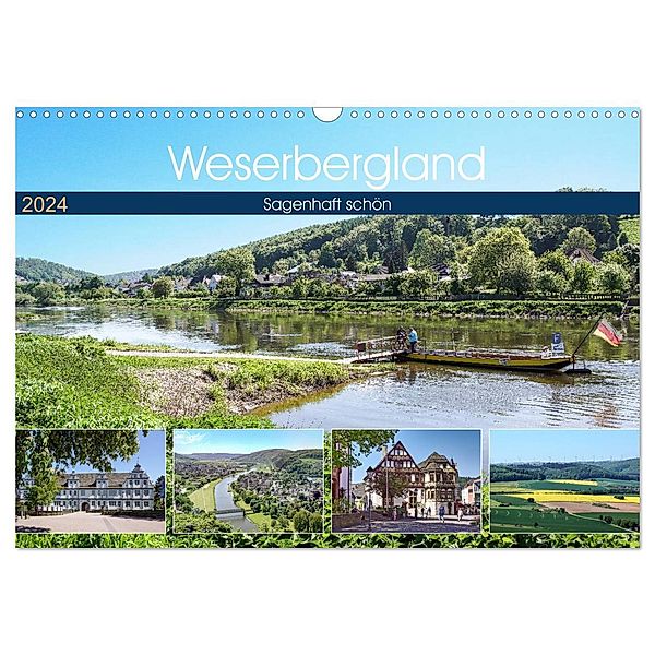 Weserbergland - sagenhaft schön (Wandkalender 2024 DIN A3 quer), CALVENDO Monatskalender, Thomas Becker