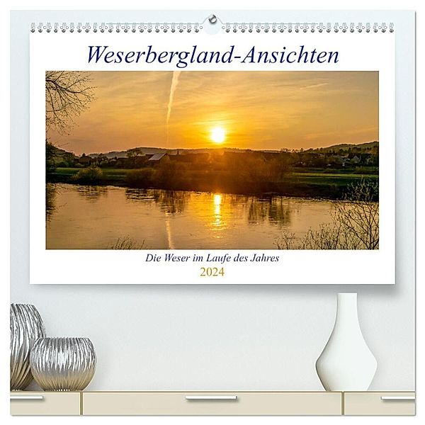 Weserberglandansichten (hochwertiger Premium Wandkalender 2024 DIN A2 quer), Kunstdruck in Hochglanz, Fotografiecentrum Weserbergland