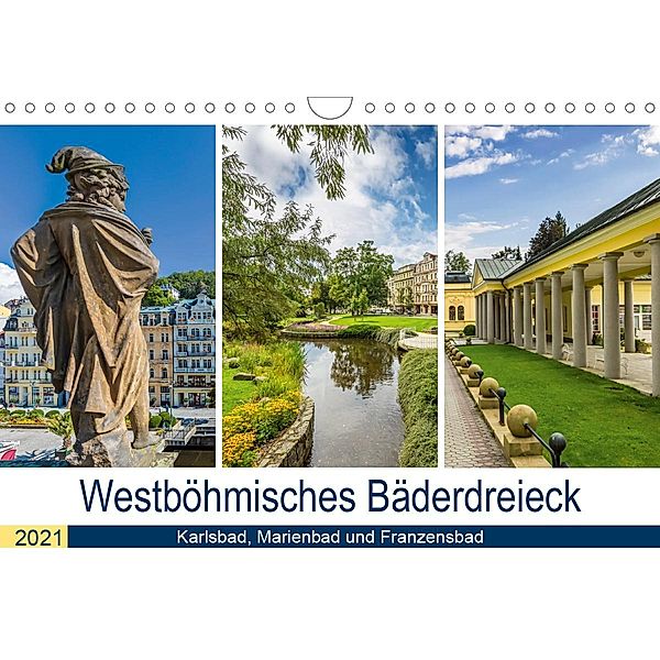 Westböhmisches Bäderdreieck - Karlsbad, Marienbad und Franzensbad (Wandkalender 2021 DIN A4 quer), Melanie Viola
