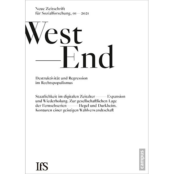 WestEnd 1/2021: Destruktivität und Regression im Rechtspopulismus / WestEnd