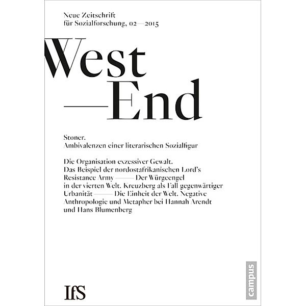 WestEnd 2015/2: Stoner - Ambivalenzen einer literarischen Sozialfigur / WestEnd Bd.23