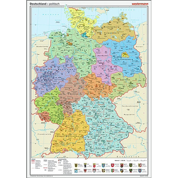 Westermann Deutschland, politisch, Posterkarte