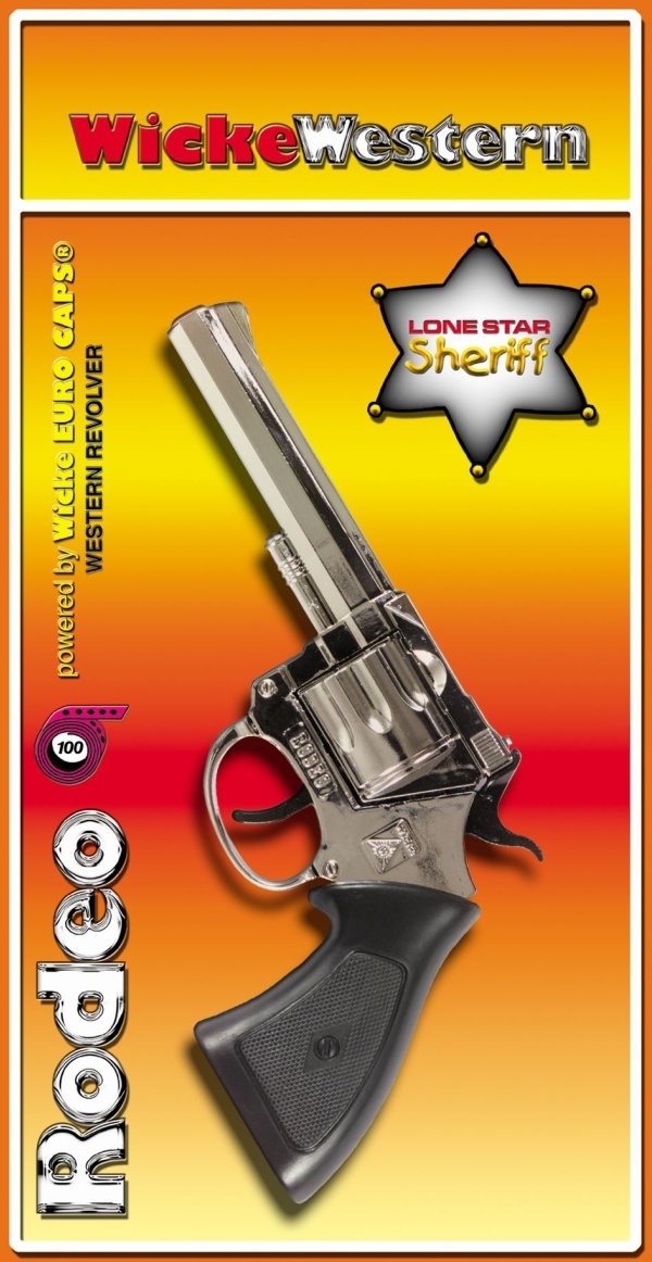 Rodeo 100-Schuss Pistole Western 198mm Blisterkarte Pistole Waffe 