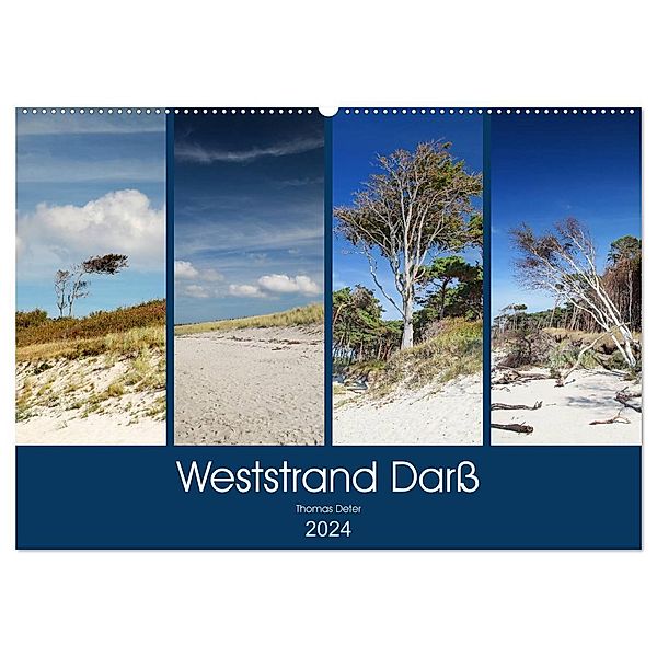 Weststrand Darß (Wandkalender 2024 DIN A2 quer), CALVENDO Monatskalender, Thomas Deter