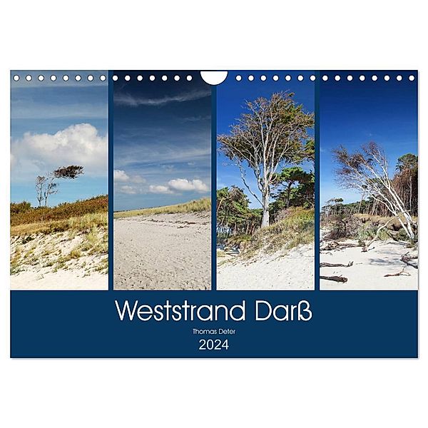 Weststrand Darss (Wandkalender 2024 DIN A4 quer), CALVENDO Monatskalender, Thomas Deter