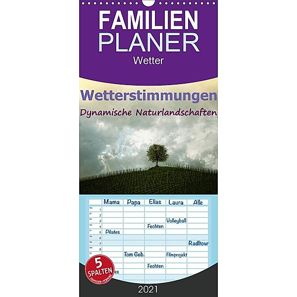 Wetterstimmungen. Dynamische Naturlandschaften - Familienplaner hoch (Wandkalender 2021 , 21 cm x 45 cm, hoch), Liselotte Brunner-Klaus