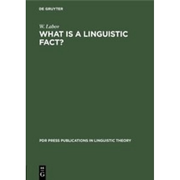 What is a linguistic fact?, W. Labov