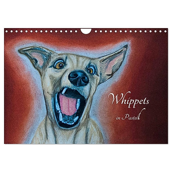 Whippets in Pastell (Wandkalender 2024 DIN A4 quer), CALVENDO Monatskalender, Ula Redl