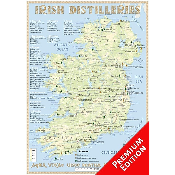 Whiskey Distilleries Ireland - Poster 42x60cm - Premium Edition, Rüdiger Jörg Hirst