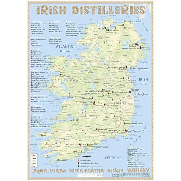 Whiskey Distilleries Ireland - Poster 42x60cm Standard Edition, Rüdiger Jörg Hirst