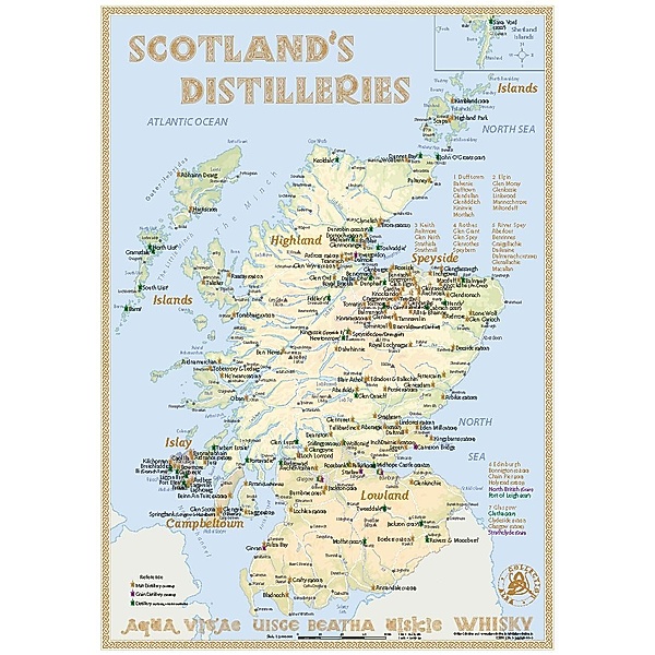 Whisky Distilleries Scotland - Tasting Map, Rüdiger Jörg Hirst
