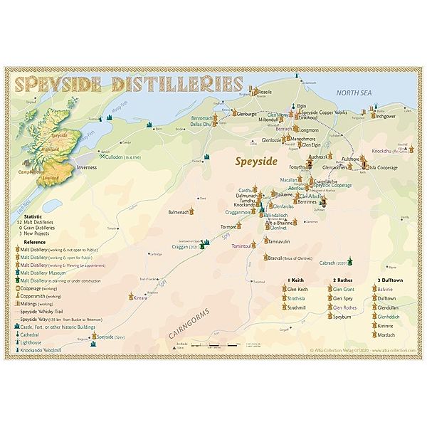 Whisky Distilleries Speyside - Tasting Map, Rüdiger Jörg Hirst