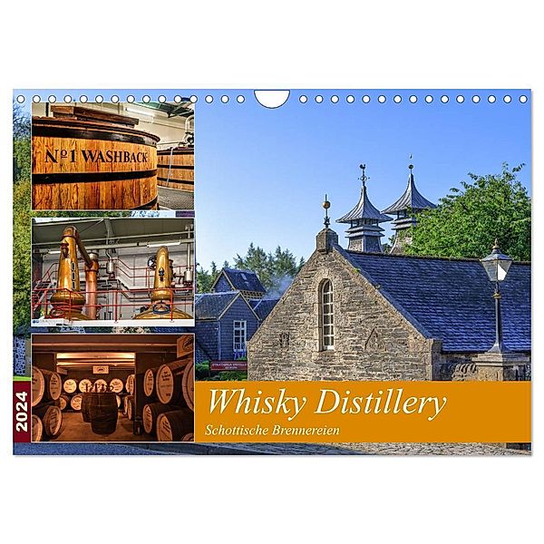 Whisky Distillery - Schottische Brennereien (Wandkalender 2024 DIN A4 quer), CALVENDO Monatskalender, Peter Härlein