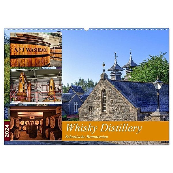 Whisky Distillery - Schottische Brennereien (Wandkalender 2024 DIN A2 quer), CALVENDO Monatskalender, Peter Härlein