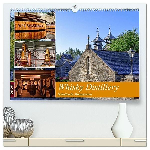 Whisky Distillery - Schottische Brennereien (hochwertiger Premium Wandkalender 2025 DIN A2 quer), Kunstdruck in Hochglanz, Calvendo, Peter Härlein