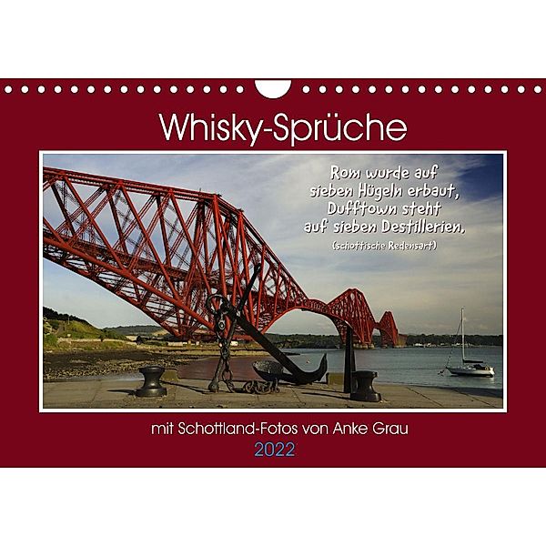 Whisky-Sprüche (Wandkalender 2022 DIN A4 quer), Anke Grau