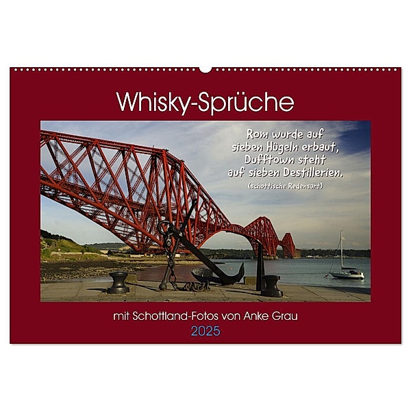 Whisky-Sprüche (Wandkalender 2025 DIN A2 quer), CALVENDO Monatskalender, Calvendo, Anke Grau