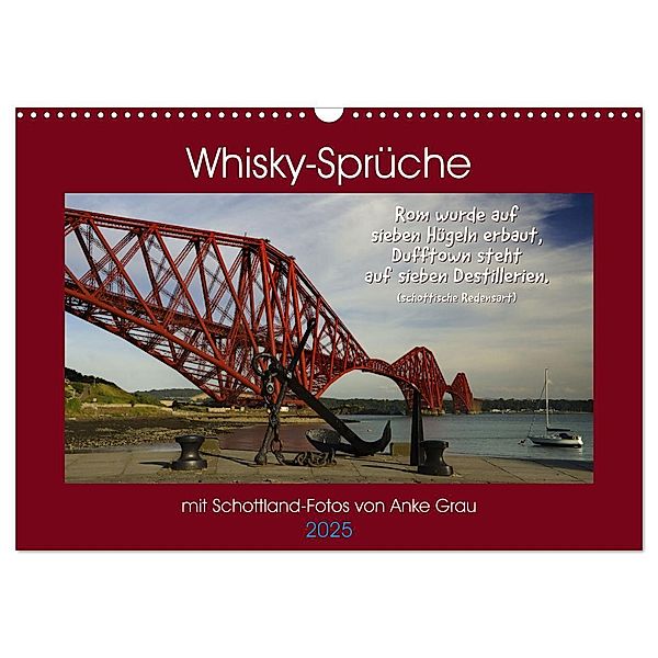 Whisky-Sprüche (Wandkalender 2025 DIN A3 quer), CALVENDO Monatskalender, Calvendo, Anke Grau