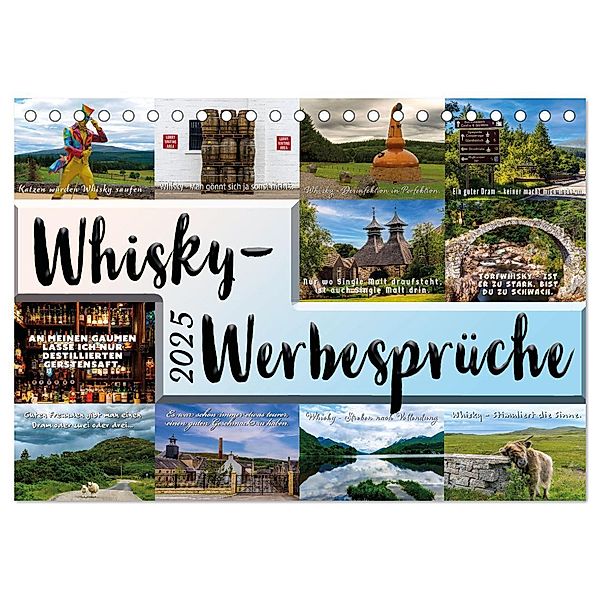 Whisky-Werbesprüche (Tischkalender 2025 DIN A5 quer), CALVENDO Monatskalender, Calvendo, Anke Grau