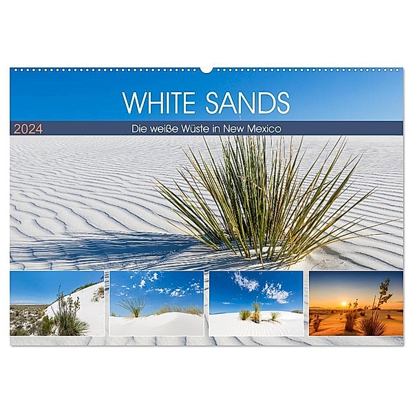 WHITE SANDS Die weisse Wüste in New Mexico (Wandkalender 2024 DIN A2 quer), CALVENDO Monatskalender, Melanie Viola