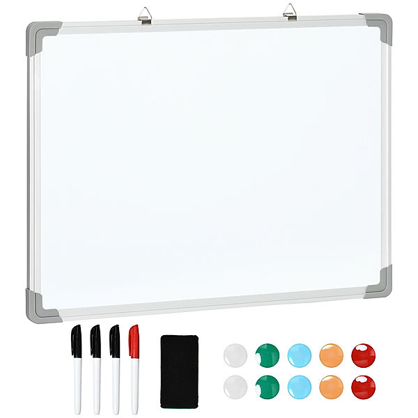 Homcom Whiteboard mit Magneten, Stiften und Wischtuch weiß (Farbe: weiß)