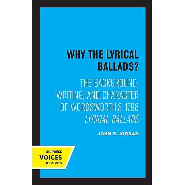 Why the Lyrical Ballads?, John E. Jordan