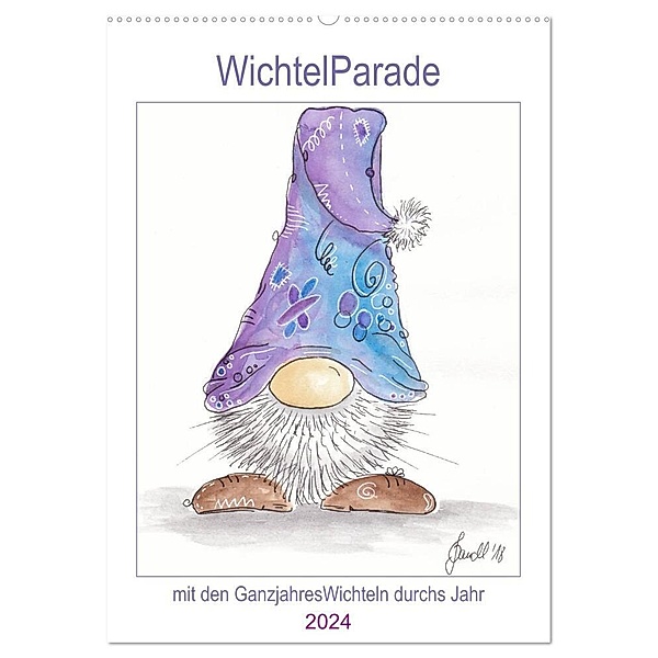WichtelParade (Wandkalender 2024 DIN A2 hoch), CALVENDO Monatskalender, Brit Variandl Jandl