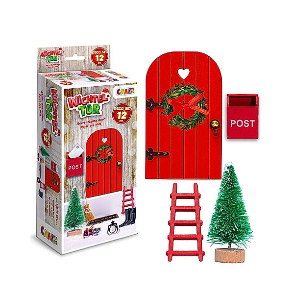 Craze Wichteltür-Set X-MAS aus Holz 12-teilig